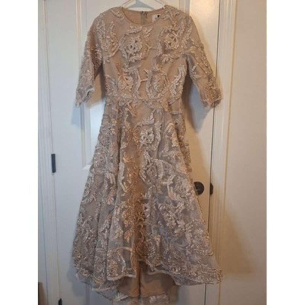 Dainty Jewells Women's High Low Champagne Formal Drees Size Small